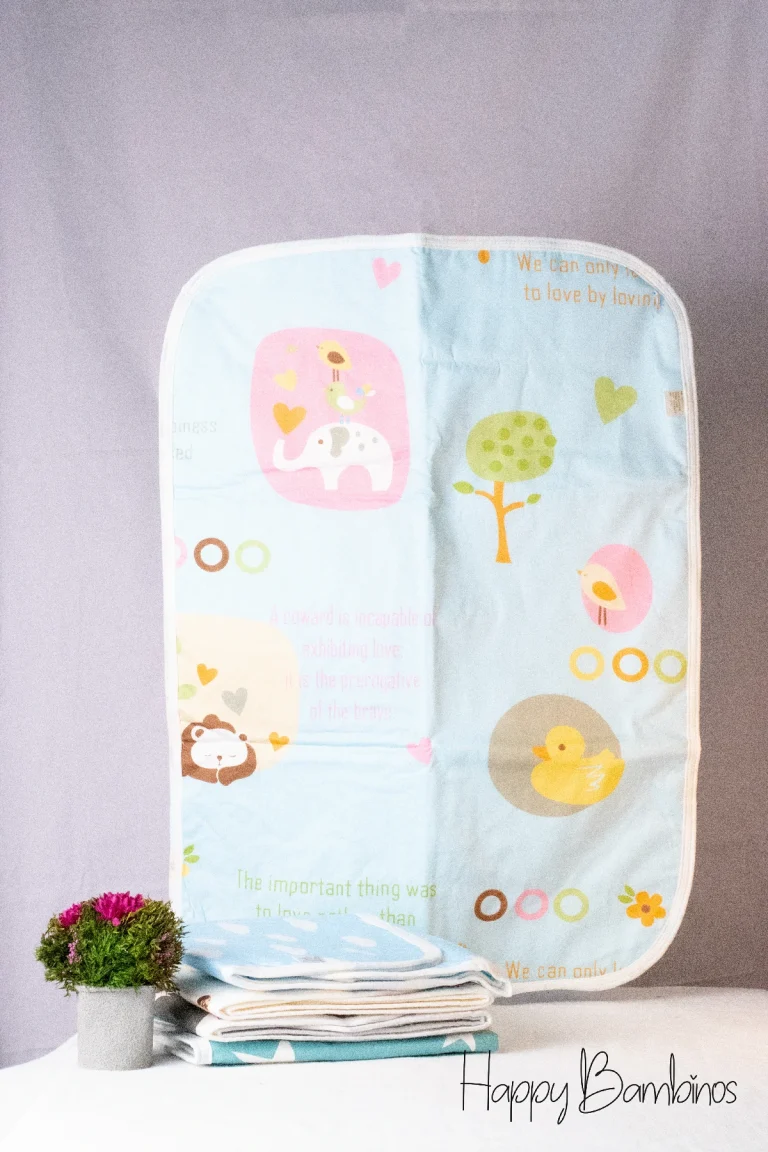 Cot Sheet (Animal with Light Blue Color)